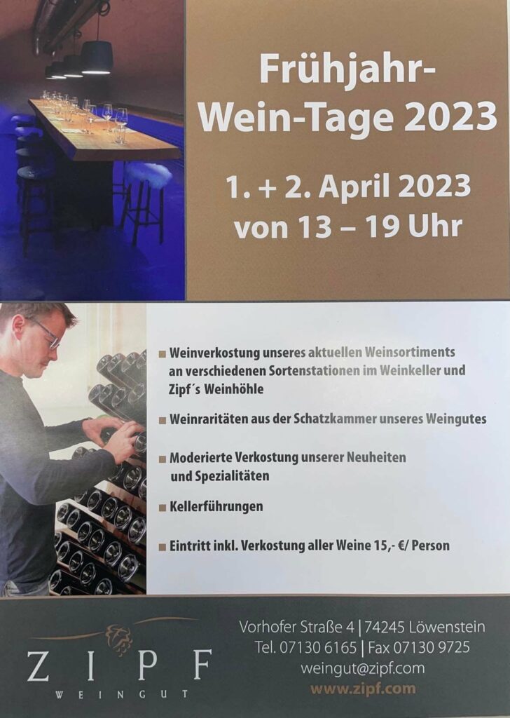 Frühjahrs – Wein- Tage im Weingut
